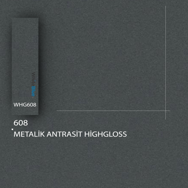 608 Metalik Antrasit HighGloss Pvc Kenar Bandı